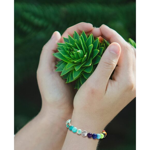 Charming 10PC Tree of Life Chakra Bracelets - Embrace Positive Energy & Healing - Picture 3 of 7